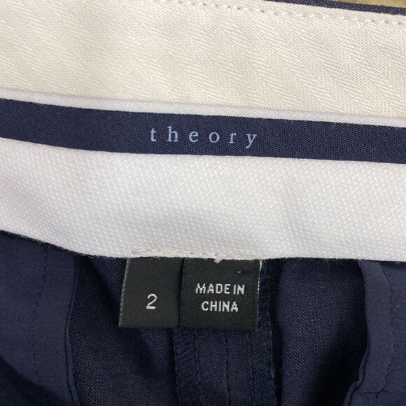 Theory Linen Blend Dark Gray High Rise Shorts size 2 - Picture 5 of 11